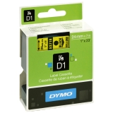 Tape Dymo D1 24 mm svart på gul