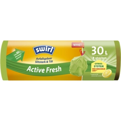 SWIRL alt Swirl Avfallspose Active Fresh 30L, 9-pakning