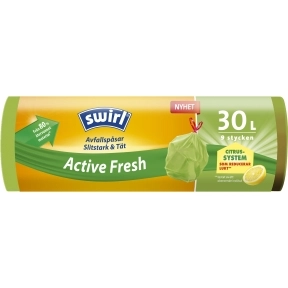 Swirl-roskapussi Active Fresh 30 L, 9-pakkaus